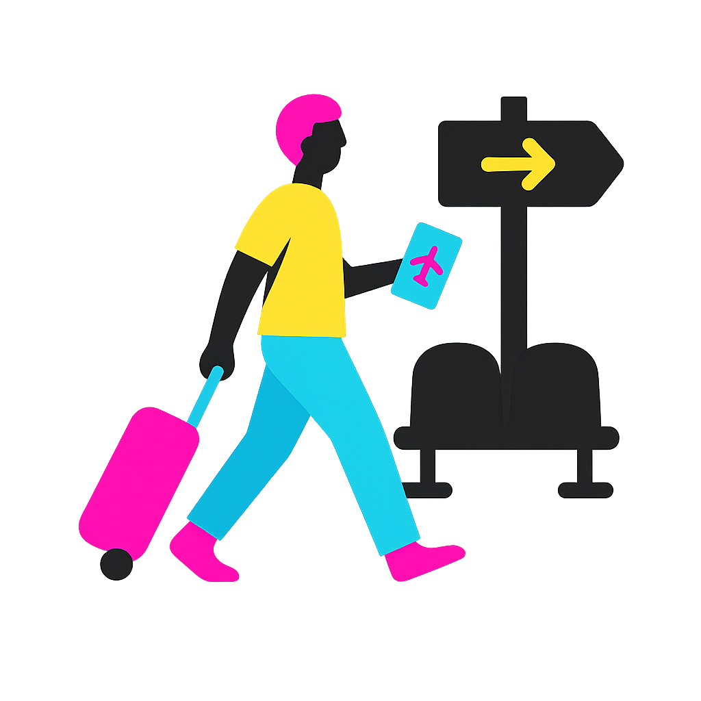 vectorillustratie check-in vliegveld