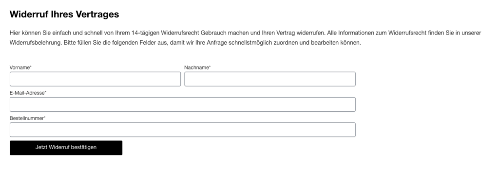 Voorbeeld van een herroepingsformulier voor je Duitse webshop