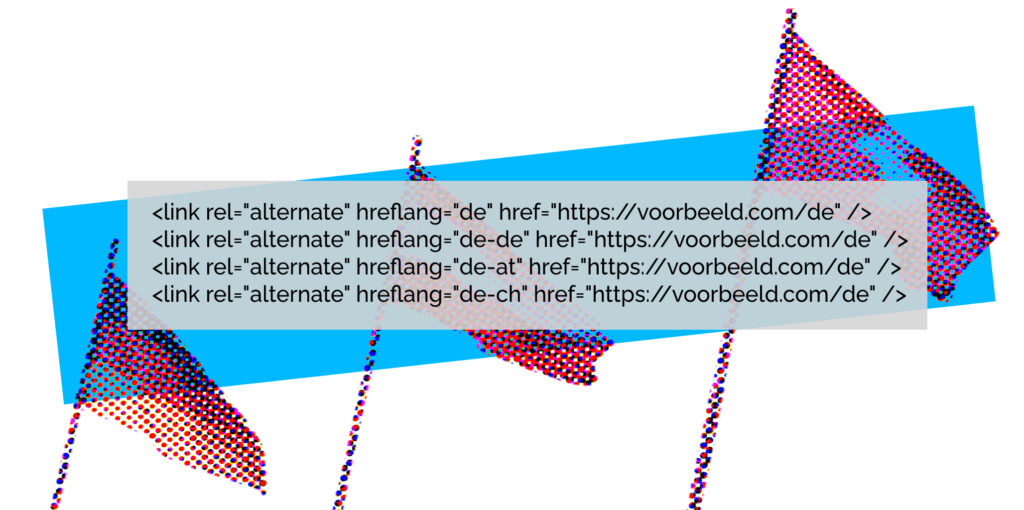 Illustratie met hreflang-tags voor Duitstalige website